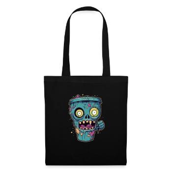 Tasse à café d’Halloween - tasse à café effrayante - Sac en tissu - noir - Devant