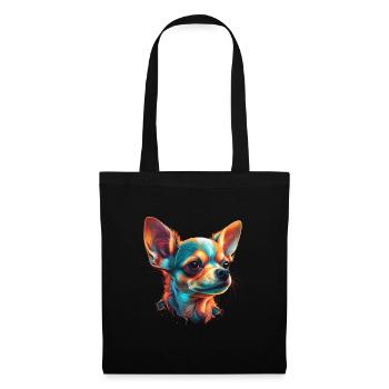 Chihuahua | Abstrakte Malerei | Farbe | Niedlicher - Stoffbeutel - Schwarz - Vorne