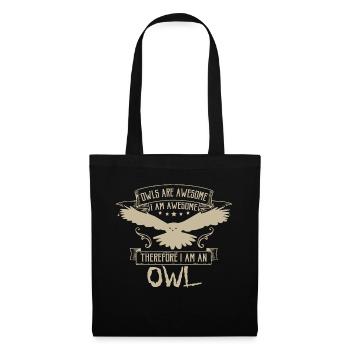Les hiboux sont géniaux ornithologue amoureux des oiseaux hibou - Sac en tissu - noir - Devant