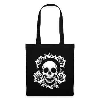 Horror Schädel Schädel Kunst Schädel Gothic Heavy Metal - Stoffbeutel - Schwarz - Vorne