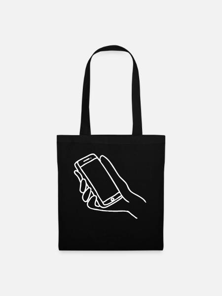 Smartphone Hand - Stoffbeutel - Schwarz