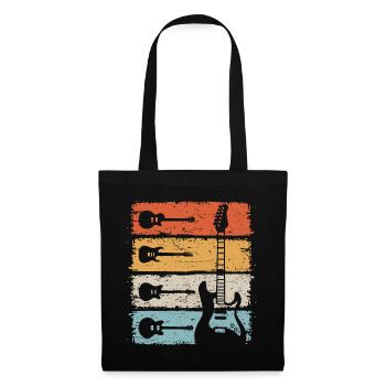 Guitar Retro Electric Guitar Guitarist - Tote Bag - black - Front