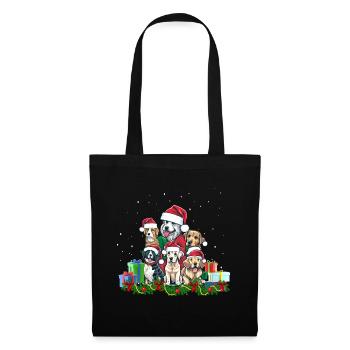 Hunde-Weihnachten - Stoffbeutel - Schwarz - Vorne
