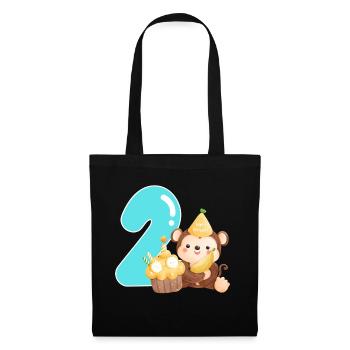 2ème anniversaire - Sac en tissu - noir - Devant