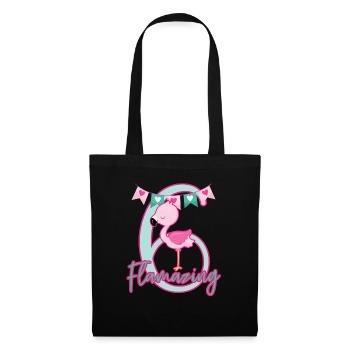 6th Birthday 6 Years Flamingo - Tote Bag - black - Front
