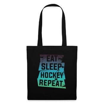 Manger dormir Hockey Répéter - Sac en tissu - noir - Devant