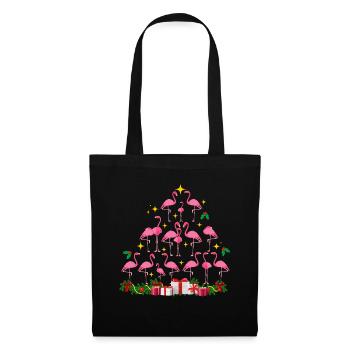 Flamant rose Noël. Cadeau de Noël - Sac en tissu - noir - Devant