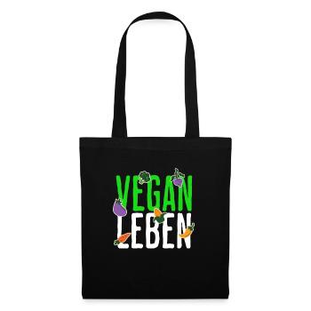 Vegan Leben Geschenk Idee - Stoffbeutel - Schwarz - Vorne