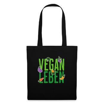 Vegan Leben Geschenk Idee - Stoffbeutel - Schwarz - Vorne