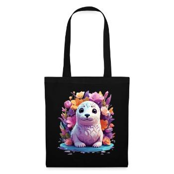 Sceau mignon - Sac en tissu - noir - Devant