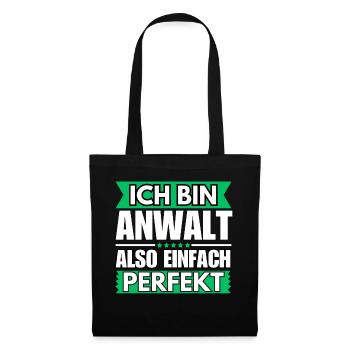 Einfach ein Perfekter Anwalt - Stoffbeutel - Schwarz - Vorne