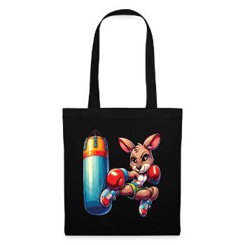 A cute manga-style boxing kangaroo - Tote Bag - black - Front
