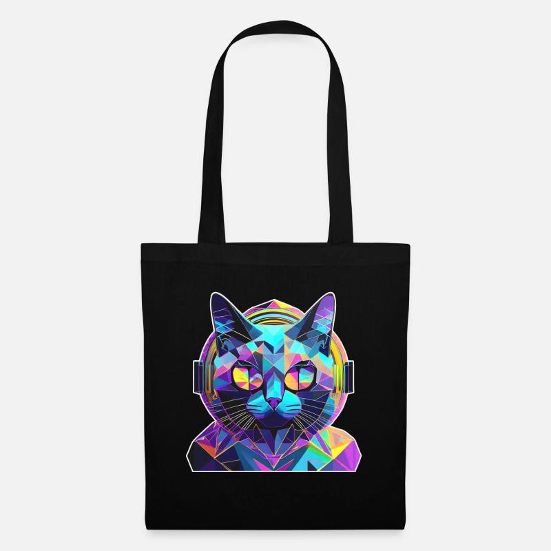 Musik Katze - Stoffbeutel - Schwarz