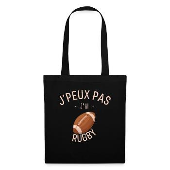 J'Peux Pas J'Ai Rugby - Sac en tissu - noir - Devant