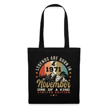 November 1971 Geburtstagsgeschenk - 1971 november - Stoffbeutel - Schwarz - Vorne