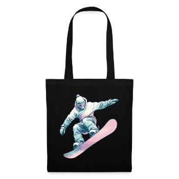 Snowboarder mit Pastellfarben - Stoffbeutel - Schwarz - Vorne