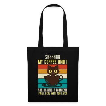 shhhhh mon café- Dictons de café -Cadeaux de café - Sac en tissu - noir - Devant