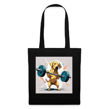 Le Labrador soulève des poids - Sac en tissu - noir - Devant