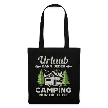 Camping Urlaub Wohnmobil Camper - Stoffbeutel - Schwarz - Vorne