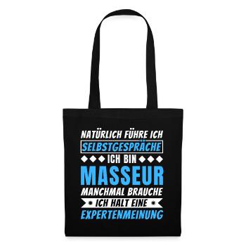 Ich führe Selbstgespräche - Masseur Edition - Stoffbeutel - Schwarz - Vorne