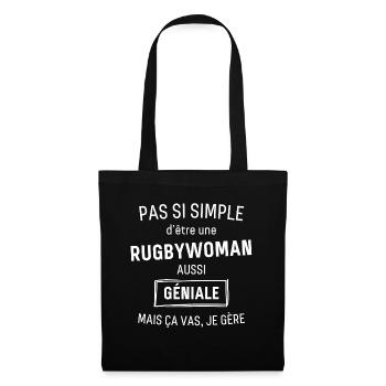 Rugbywoman Géniale - Sac en tissu - noir - Devant