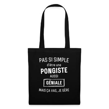 Pongiste Géniale - Sac en tissu - noir - Devant