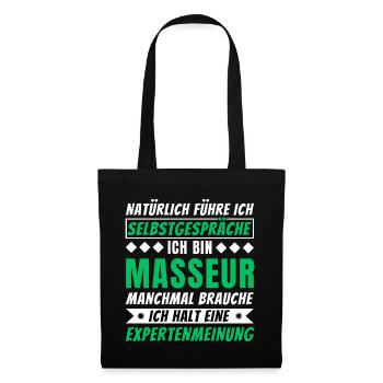 Ich führe Selbstgespräche - Masseur Edition - Stoffbeutel - Schwarz - Vorne