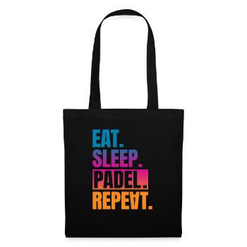 Eat Sleep Padel Repeat - Stoffbeutel - Schwarz - Vorne