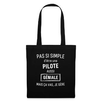 Pilote GÉNIALE - Sac en tissu - noir - Devant