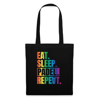 Eat Sleep Padel Repeat - Stoffbeutel - Schwarz - Vorne