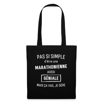 Marathonienne GÉNIALE - Sac en tissu - noir - Devant