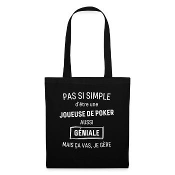 Joueuse de Poker GÉNIALE - Sac en tissu - noir - Devant