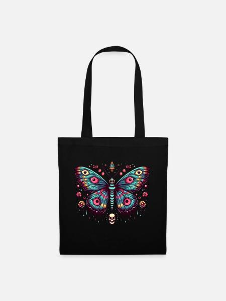 Scary butterfly with skull - Tote Bag - black