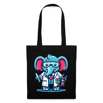 Cute Elephant Scientist - Tote Bag - black - Front