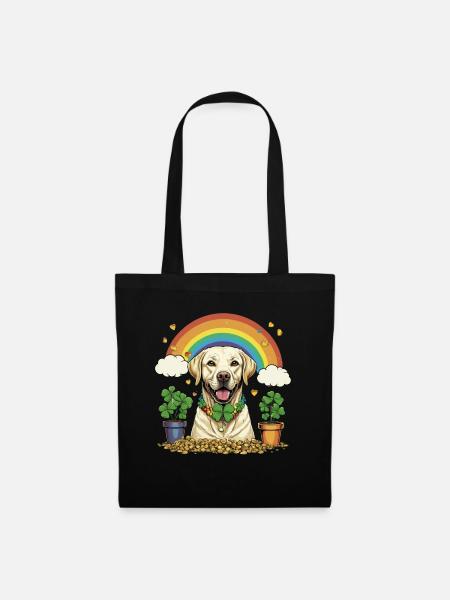 Clover St. Patrick's Day Labrador - Stoffbeutel - Schwarz
