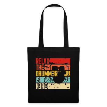 Relax the Drummer is Here - Stoffbeutel - Schwarz - Vorne