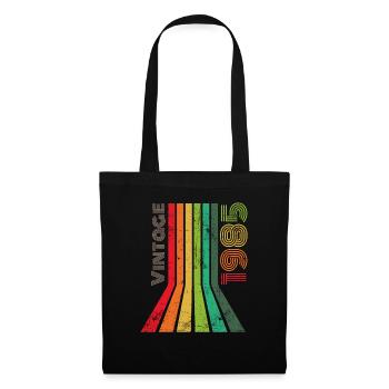 1985 Jahrgang Vintage Geburtstag Geschenk - Stoffbeutel - Schwarz - Vorne