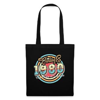 Années 1980 - Sac en tissu - noir - Devant