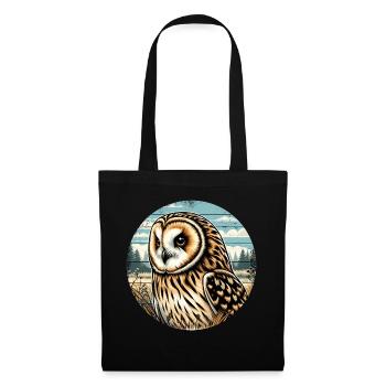 Hibou des marais Hibou - Sac en tissu - noir - Devant