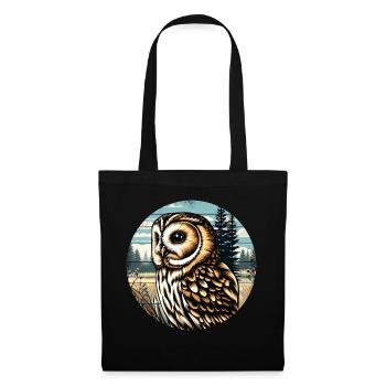tawny owl, owl, bird, bird of prey - Tote Bag - black - Front