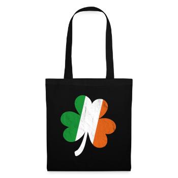 Shamrock drapeau irlandais - Sac en tissu - noir - Devant