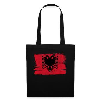 Drapeau de l’Albanie Drapeau de la paix Vintage Eagle - Sac en tissu - noir - Devant