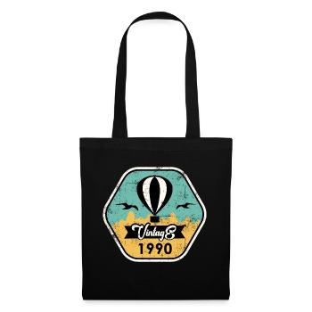 1990 Vintage - Stoffbeutel - Schwarz - Vorne