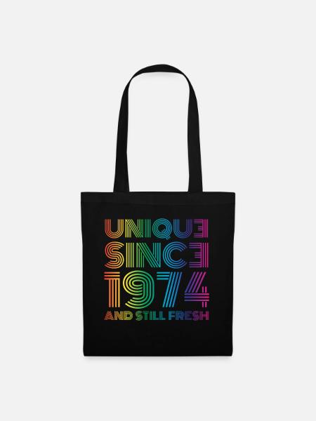 1974 Geburtstag - Stoffbeutel - Schwarz