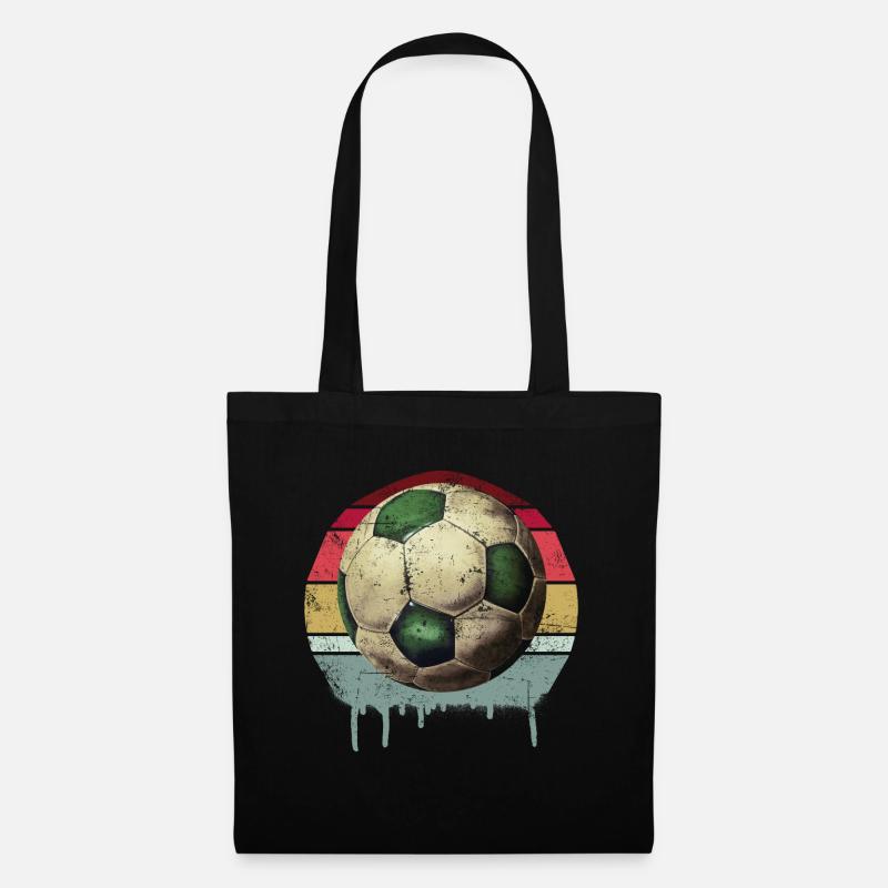 Fussball Ball Retro - Stoffbeutel - Schwarz