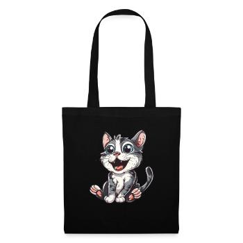 Playful kitten with big eyes - Tote Bag - black - Front