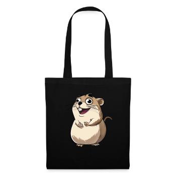 Suricate de dessin animé excité mignon - Sac en tissu - noir - Devant