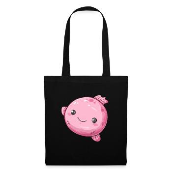 Poisson à bulles rose avec un sourire charmant - Sac en tissu - noir - Devant