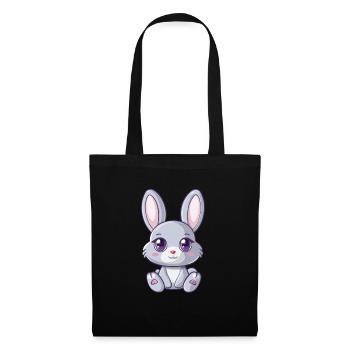 Cute gray bunny with big eyes - Tote Bag - black - Front