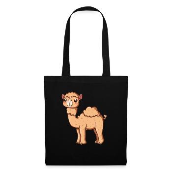L’alpaga mignon vous sourit - Sac en tissu - noir - Devant